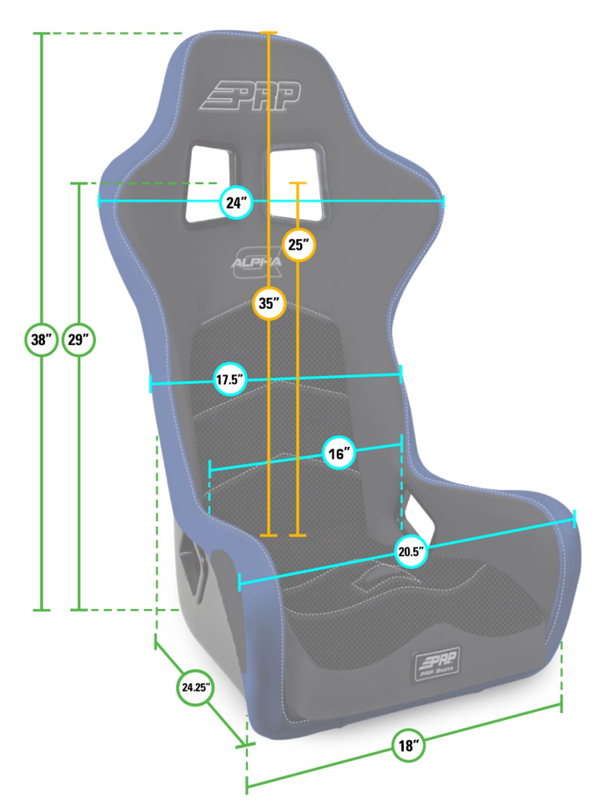 PRP Alpha Composite Seat Extra Wide – Black