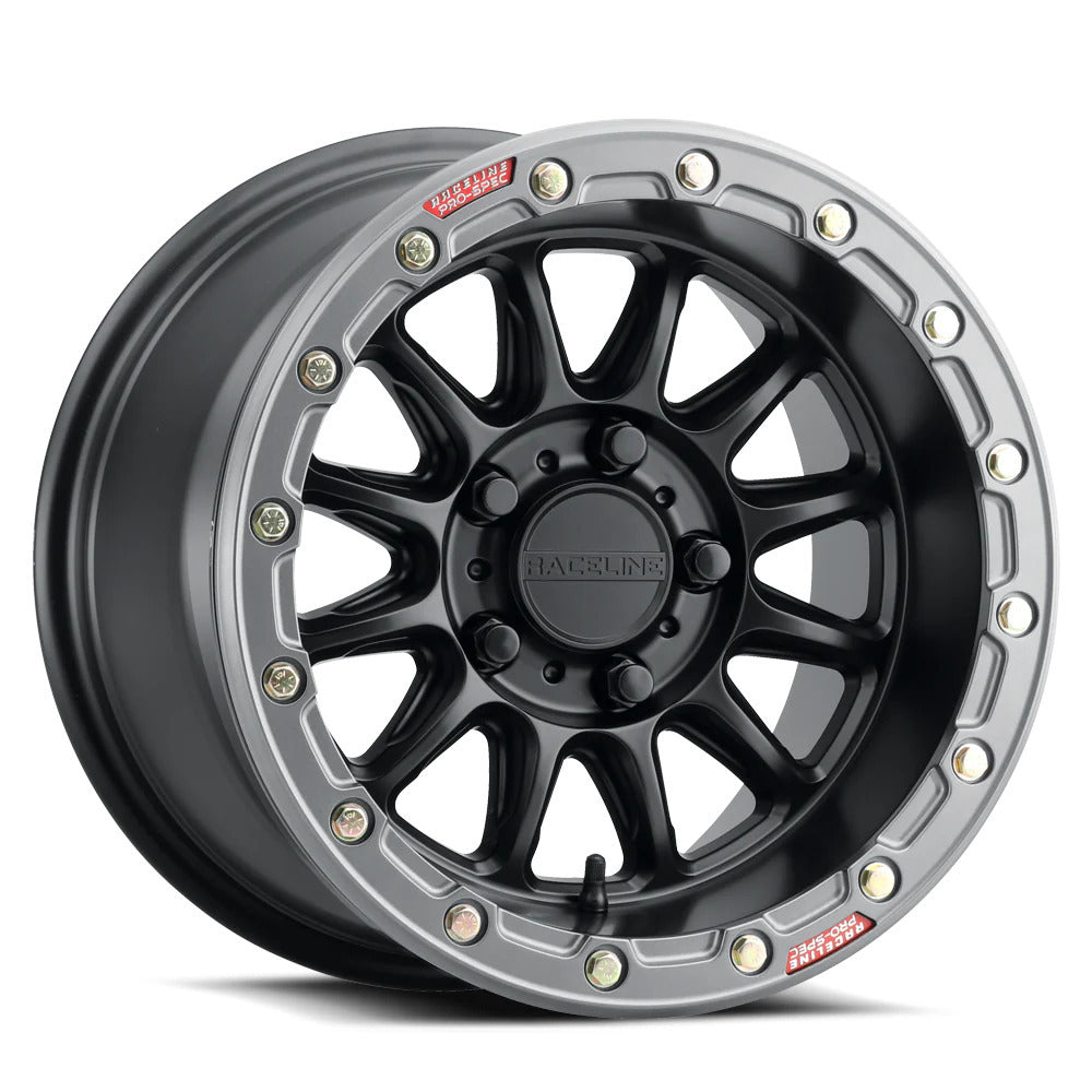 Raceline A14BG Black/Gunmetal Alpha Beadlock & Maxxis Carnivore Radial Wheel & Tire Kit