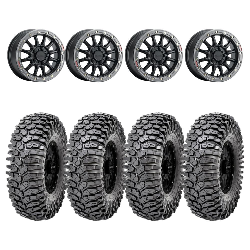 Raceline A14BG Black/Gunmetal Alpha BeadLock & Maxxis Roxxzilla Radial Wheel & Tire Kit