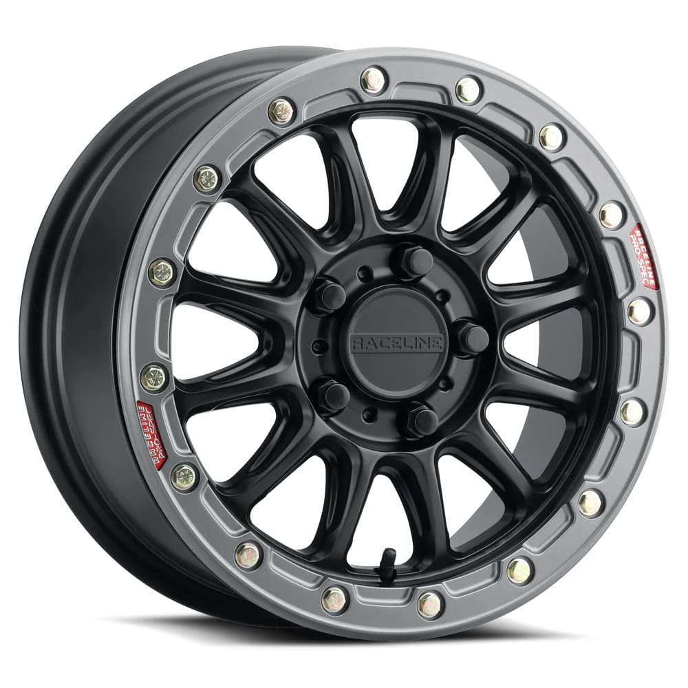 Raceline A14BG Black/Gunmetal Alpha BeadLock & Maxxis Roxxzilla Radial Wheel & Tire Kit