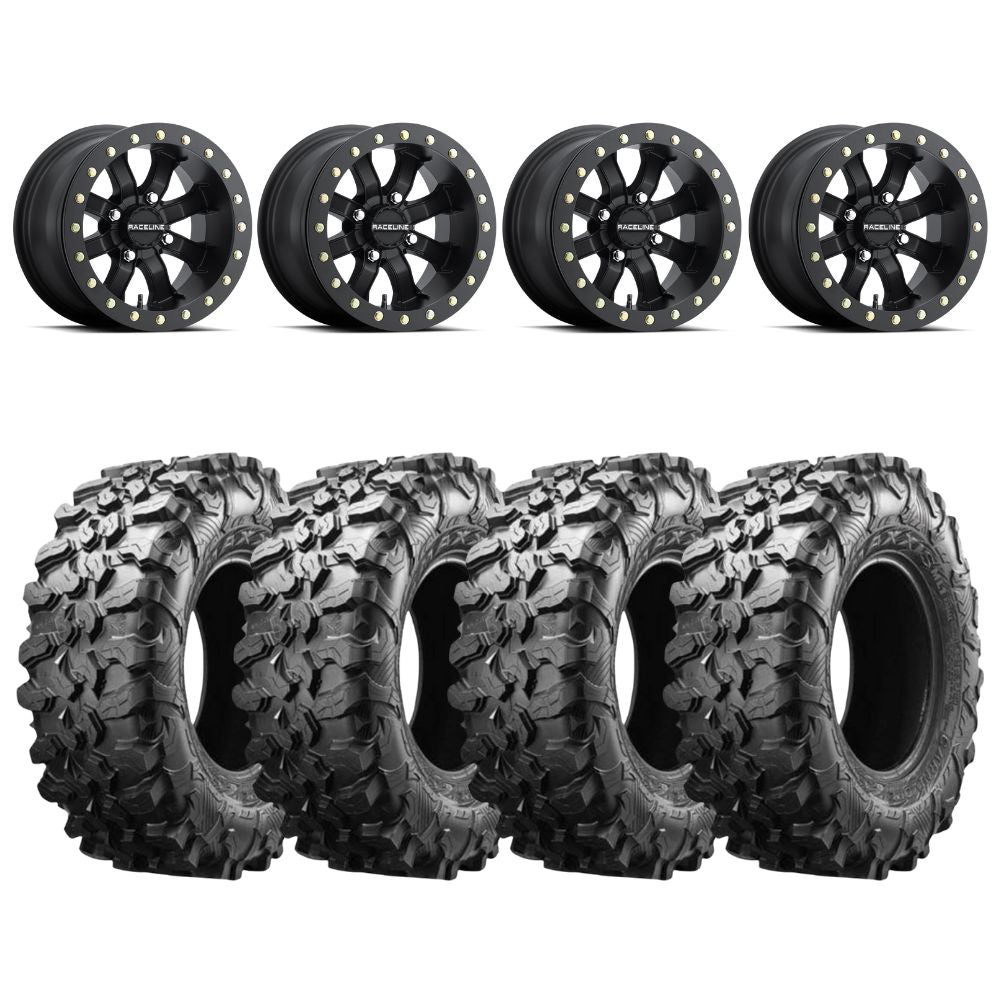 Raceline A71B Black Mamba Beadlock & Maxxis Carnivore Radial Wheel & Tire Kit