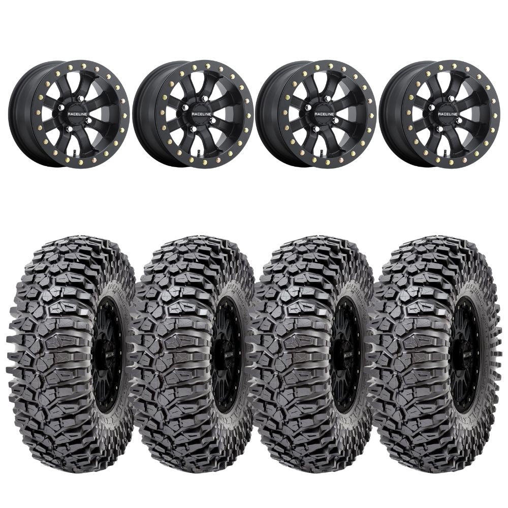 Raceline A71B Black Mamba Beadlock & Maxxis Roxxzilla Radial Wheel & Tire Kit