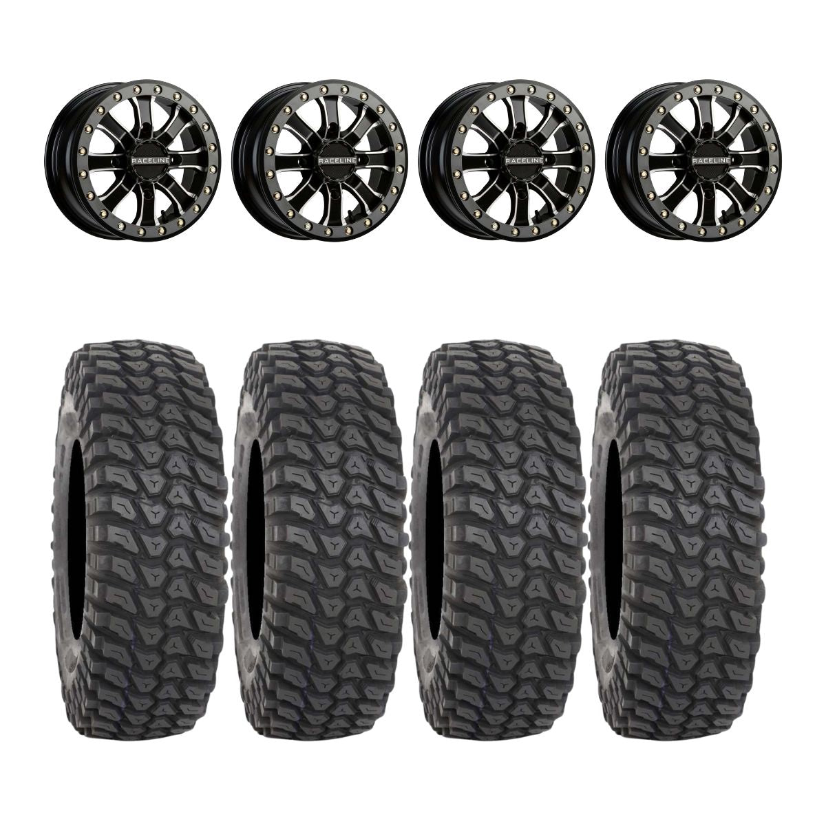 Raceline A71MB Mamba Beadlock & System 3 XCR350 Radial UTV Wheel & Tire Kit