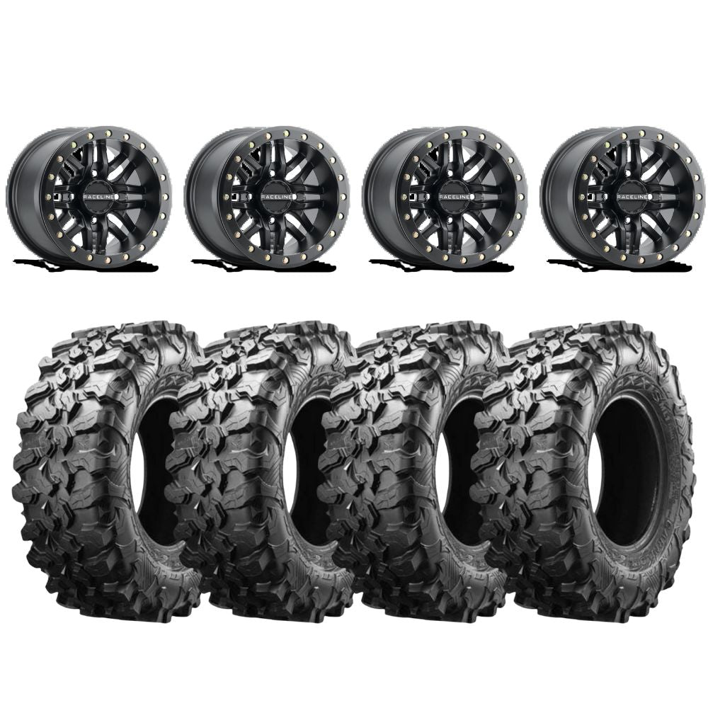 Raceline A91B Ryno Beadlock & Maxxis Carnivore Radial Wheel & Tire Kit