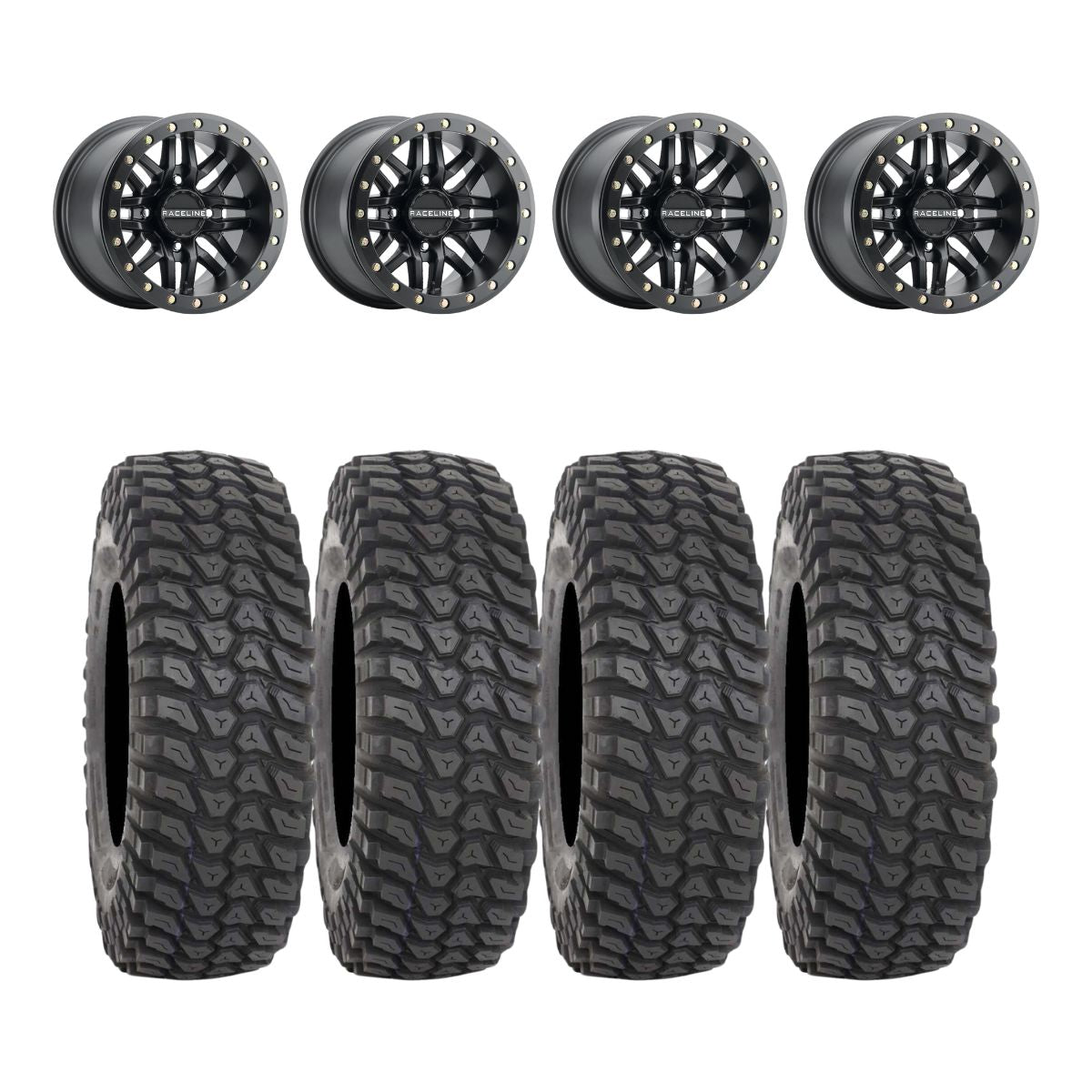 Raceline A91B Ryno Beadlock & System 3 XCR350 Radial UTV Wheel & Tire Kit