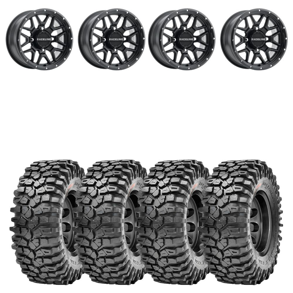 Raceline A94B Krank Simulated Beadlock & Maxxis Roxxzilla Radial Wheel & Tire Kit