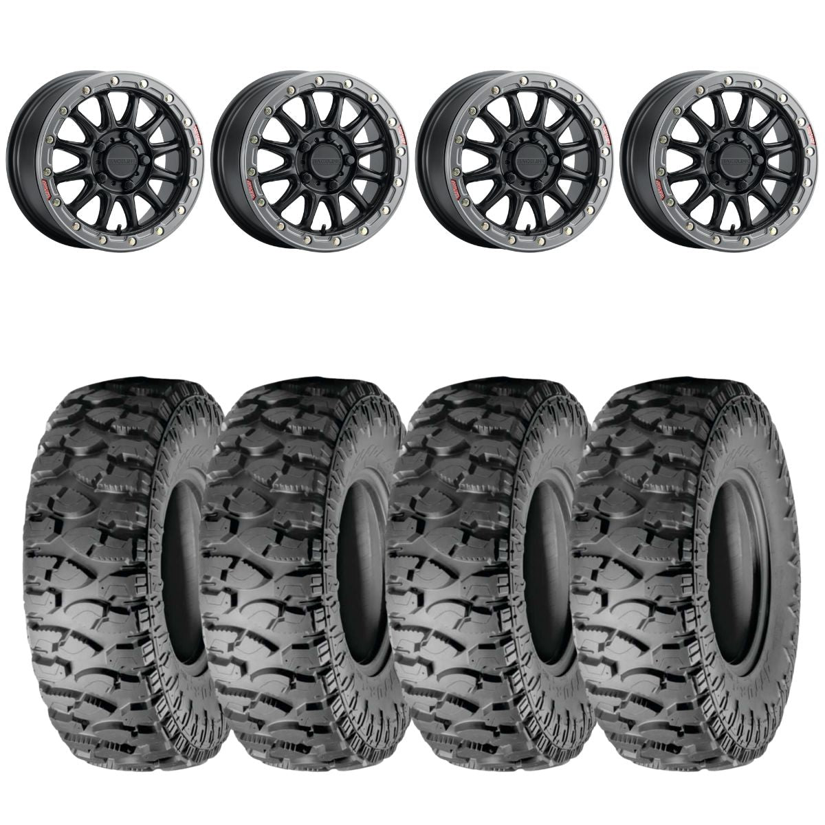 Raceline Black/Gunmetal A14BG Alpha BeadLock & Atturo Trail Blade Boss Wheel & Tire Kit