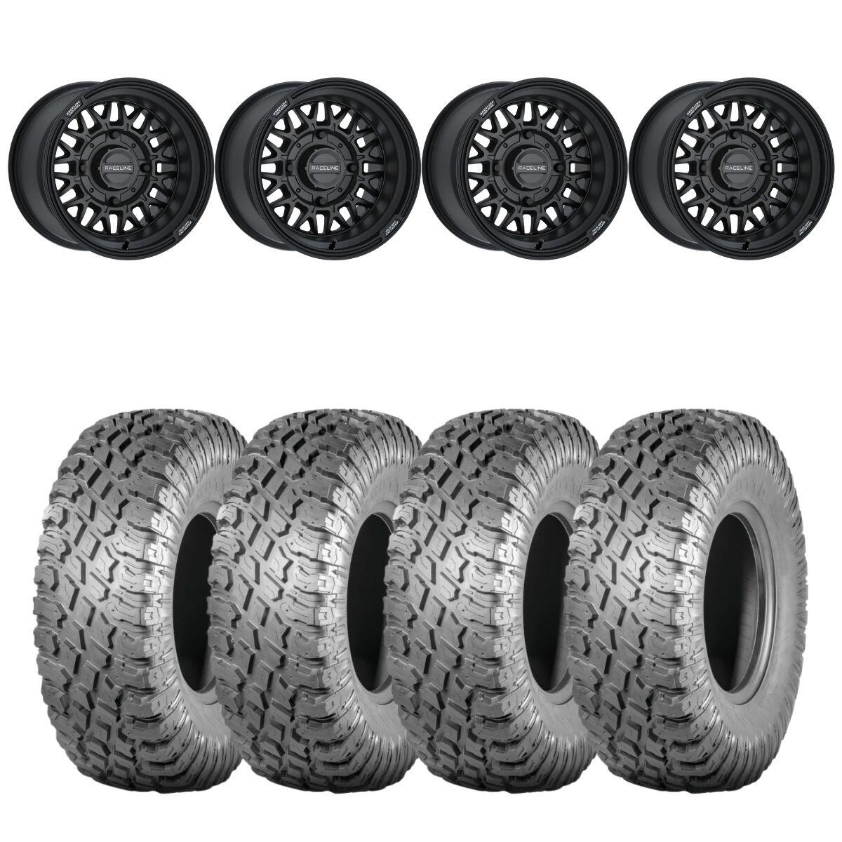 Raceline Gloss Black A13GB Omega & Atturo Trail Blade X/T Wheel & Tire Kit