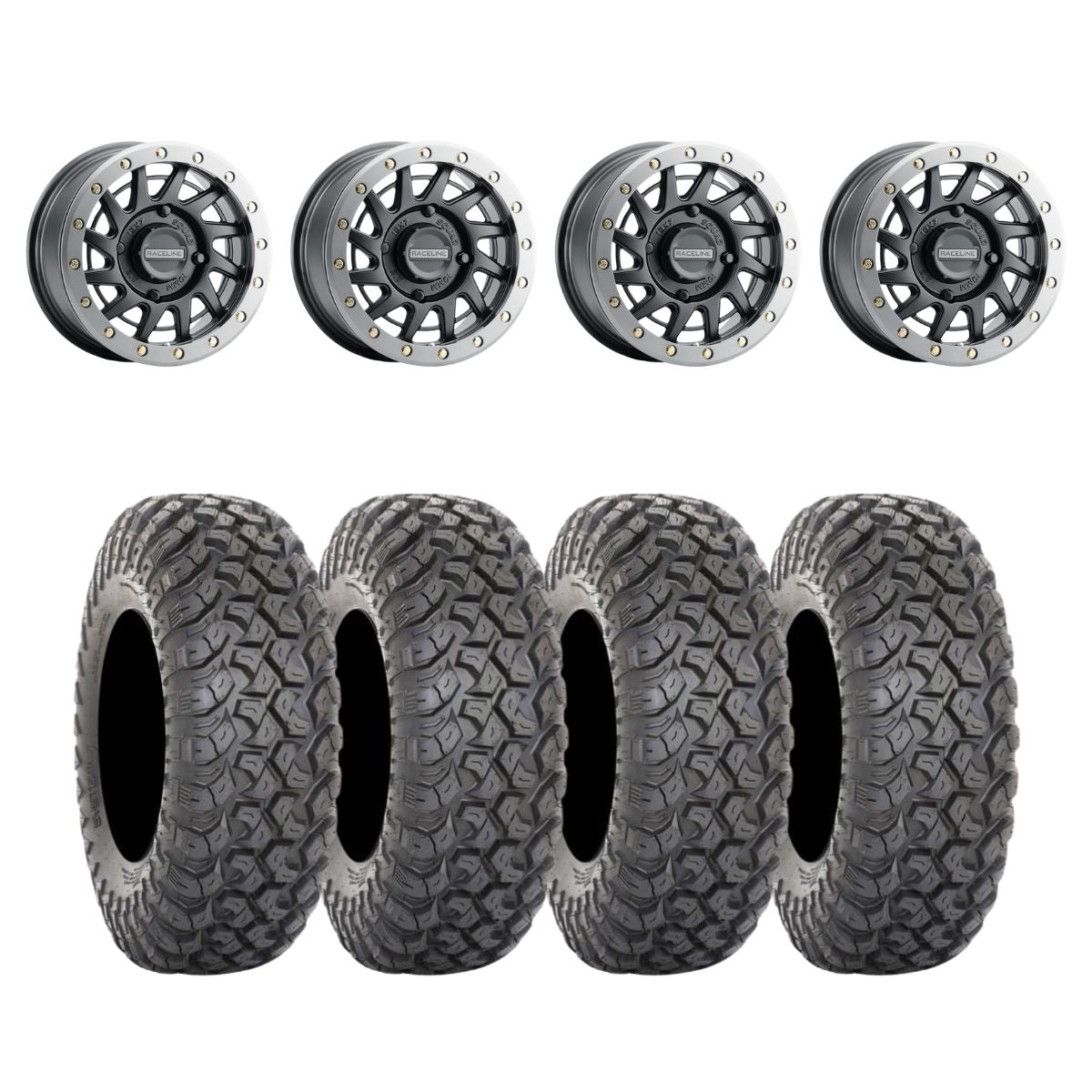 Raceline Satin Black A12BG Squad Beadlock & System 3 RT320 Radial Wheel & Tire Kit