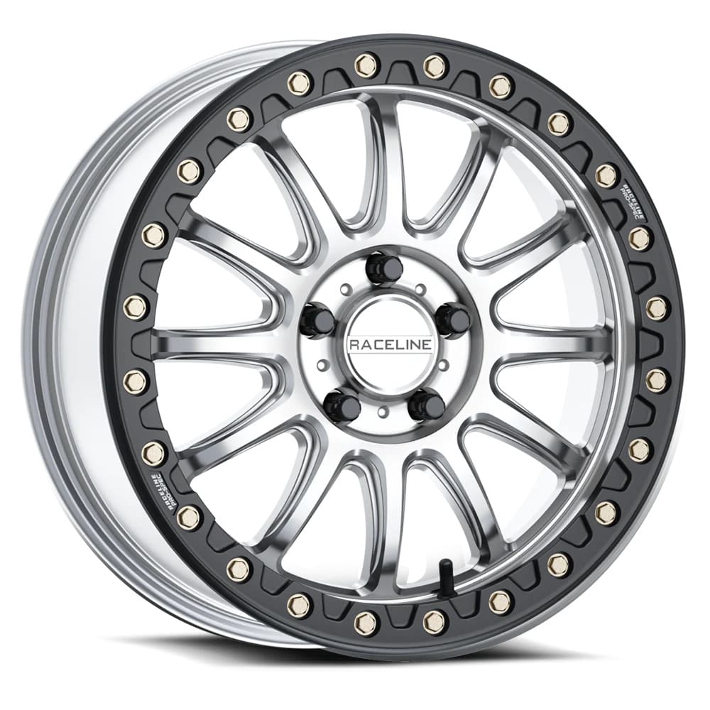 Raceline Silver/Black A14SB Alpha Beadlock & System 3 RT320 Radial Wheel & Tire Kit