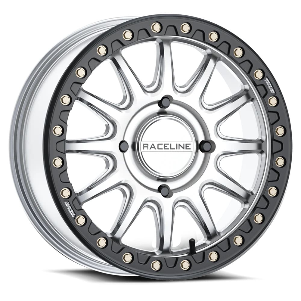Raceline Silver/Black A14SB Alpha Beadlock & System 3 RT320 Radial Wheel & Tire Kit