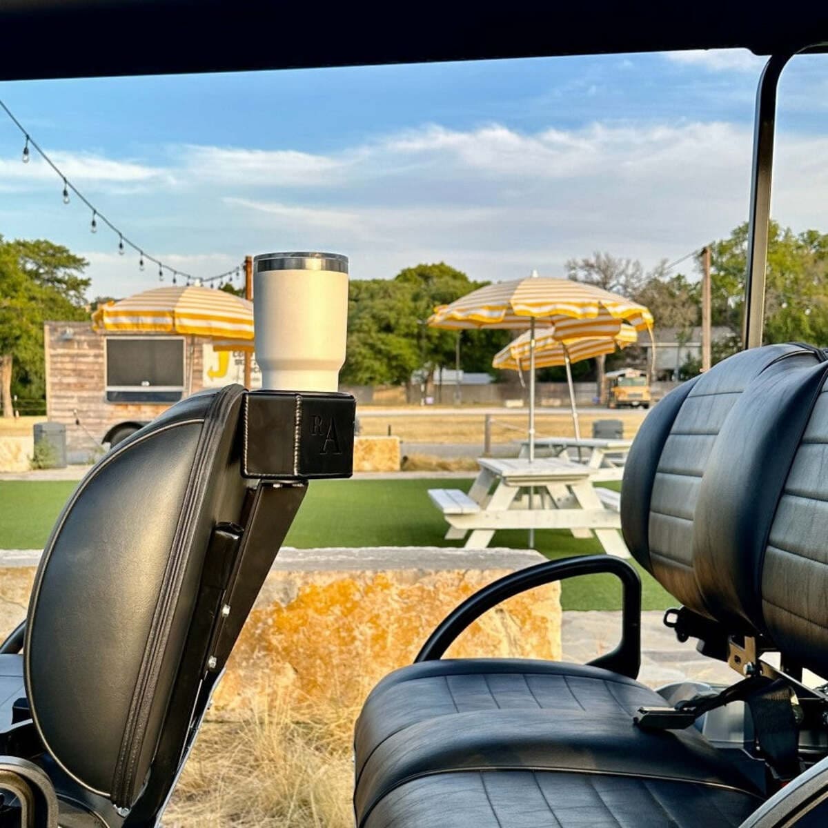 Ranch Armor EZ-GO S6/L6 Rear Cup Holder & Basket