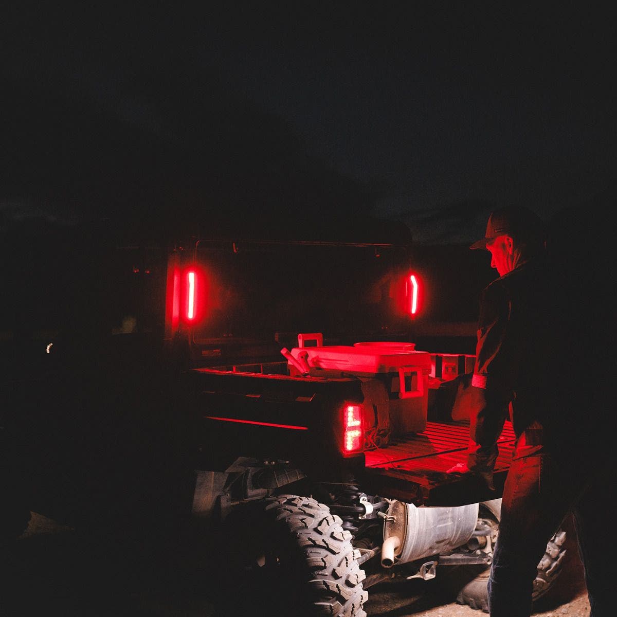Ravek Yamaha Wolverine Plug & Play Automatic UTV Trunk Bed Light Kit Red