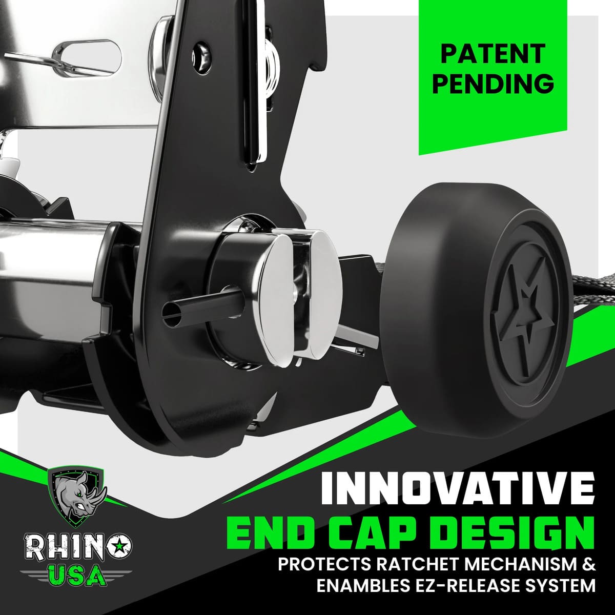 Rhino USA 1.6" x 15' HD 4 Pack Ratchet Tie-Down Set