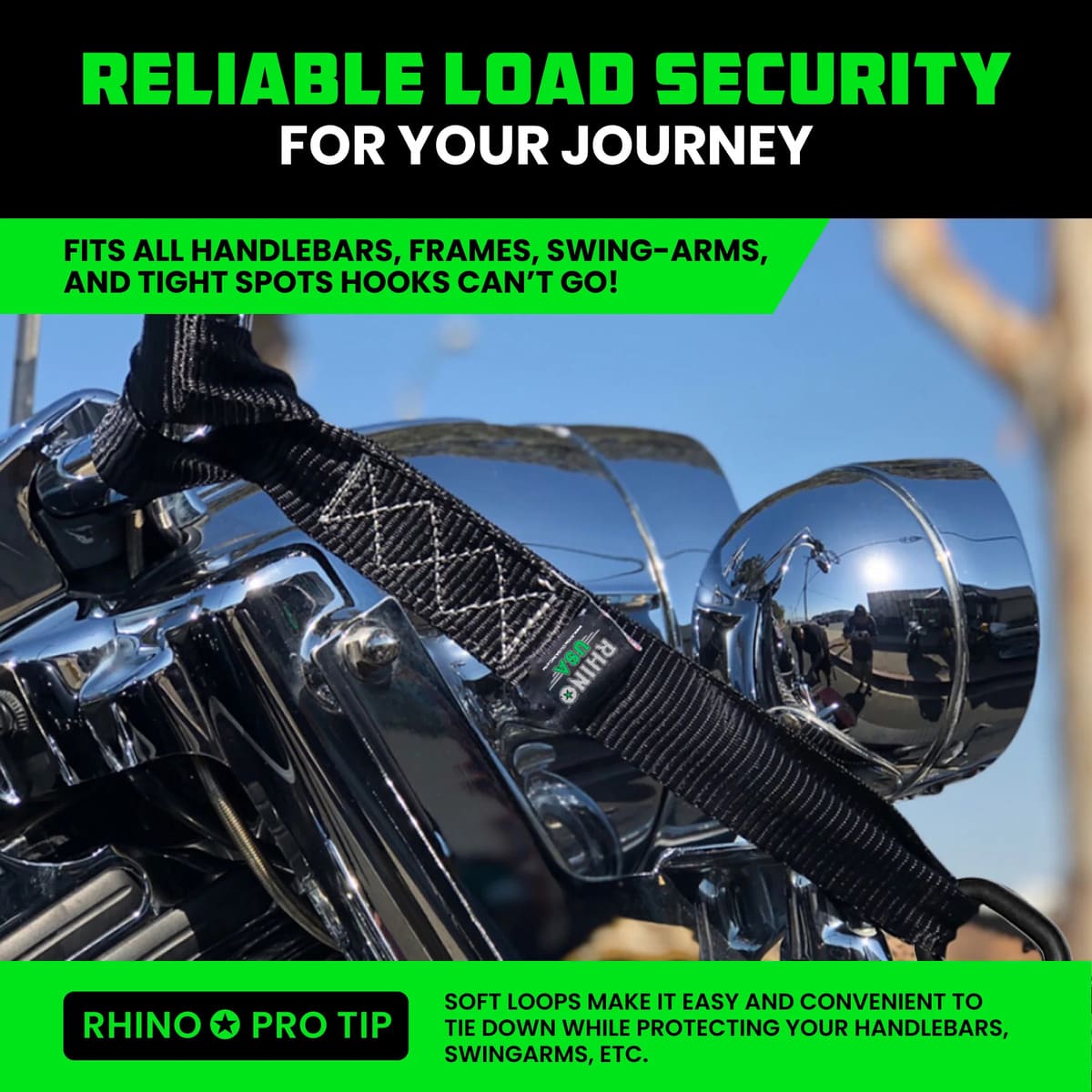 Rhino USA 1.7" x 17" Soft Loop 4-Pack Tie-Down Straps