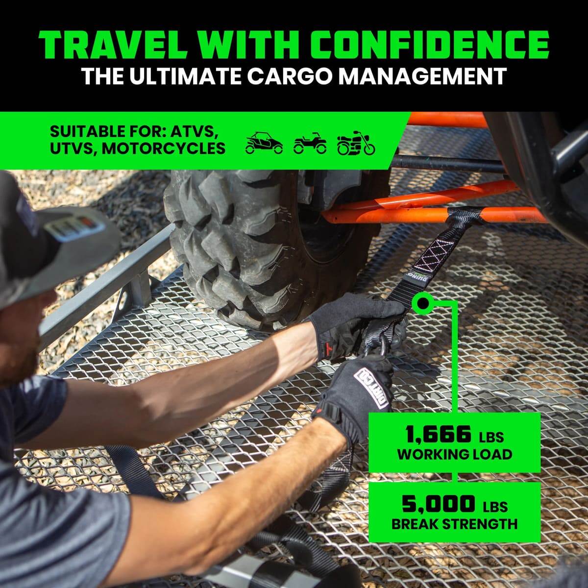 Rhino USA 1.7" x 17" Soft Loop 4-Pack Tie-Down Straps