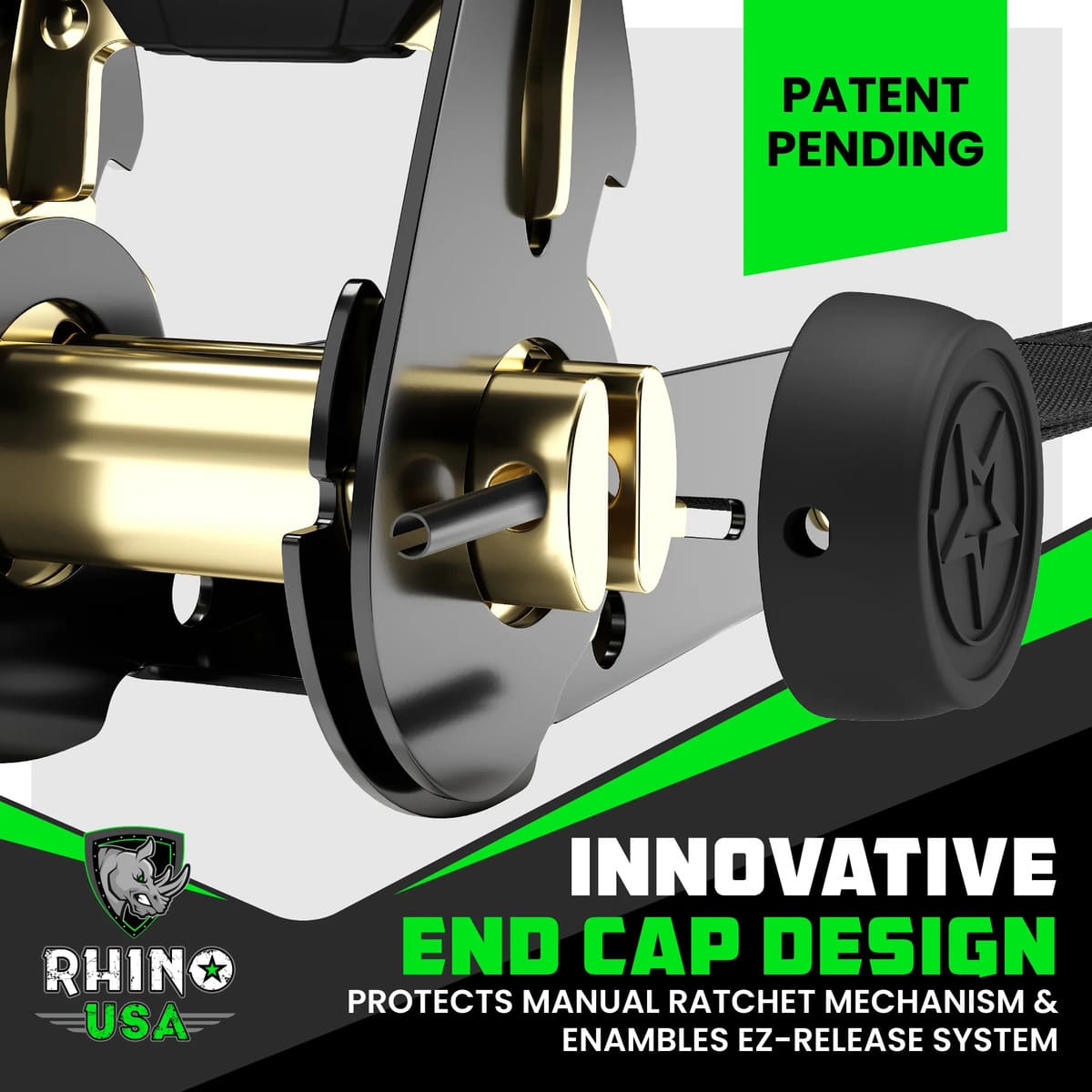 Rhino USA 1" x 15' 4-Pack Ratchet Tie-Down Set