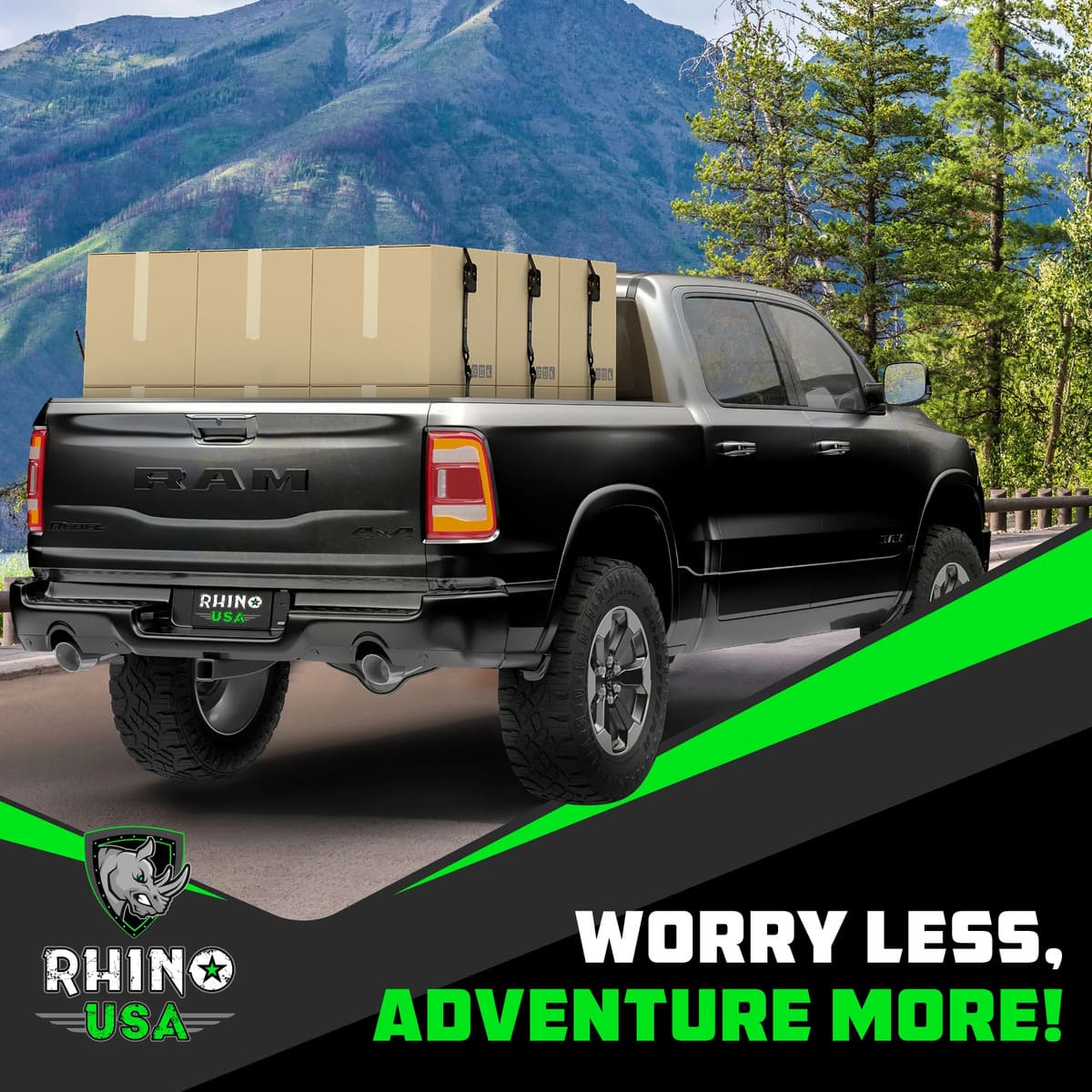 Rhino USA 1" x 15' 4-Pack Ratchet Tie-Down Set