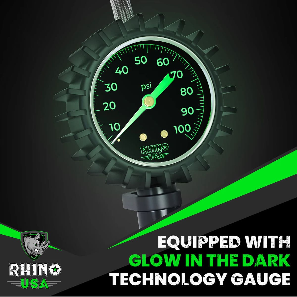 Rhino USA 100 PSI Tire Inflator Gauge
