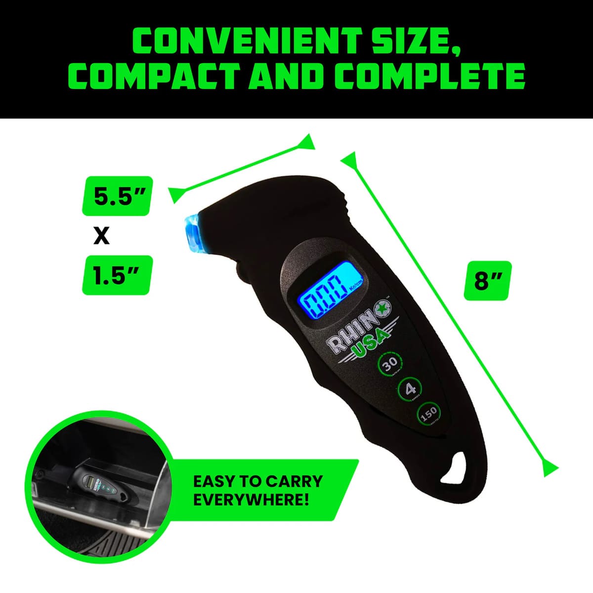Rhino USA 150 PSI Digital Tire Gauge
