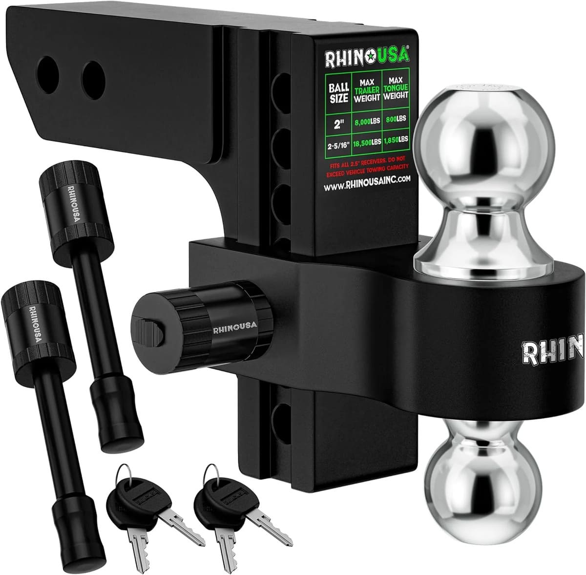 Rhino USA 2.5" Receivers Adjustable Drop Hitch