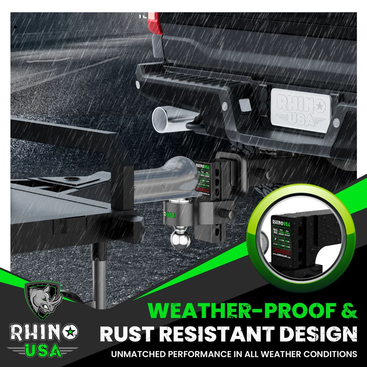 Rhino USA 2.5" Receivers Adjustable Drop Hitch