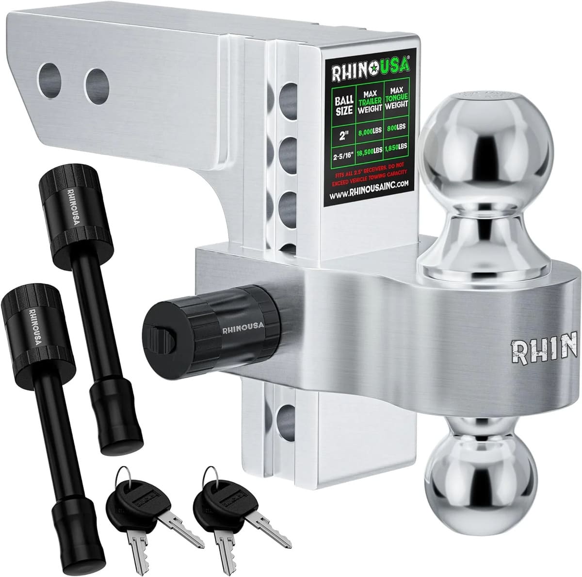 Rhino USA 2.5" Receivers Adjustable Drop Hitch