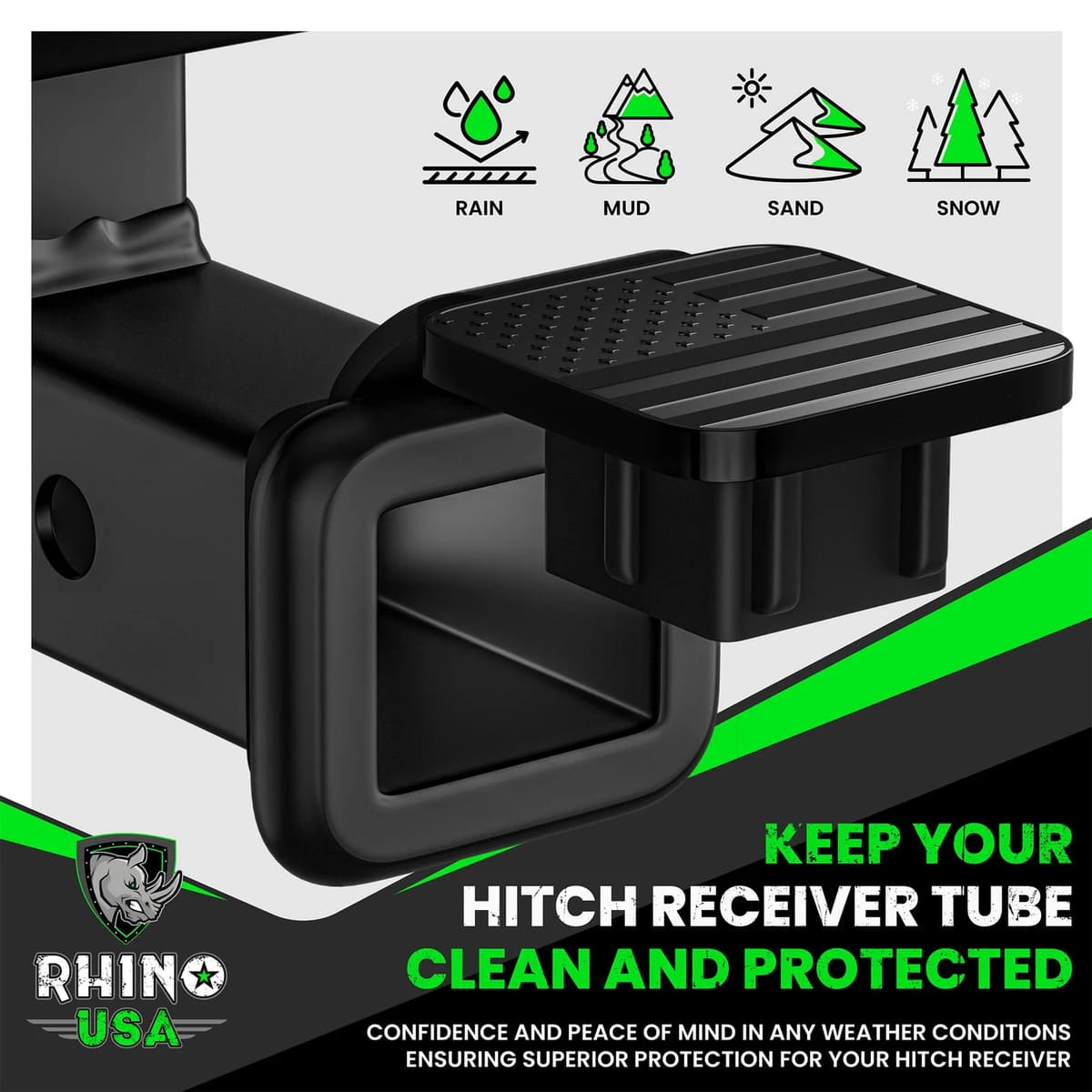 Rhino USA 2" American Flag Hitch Cover