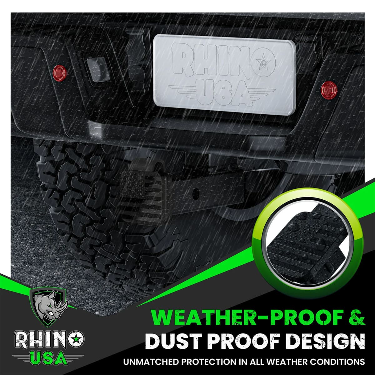 Rhino USA 2" American Flag Hitch Cover