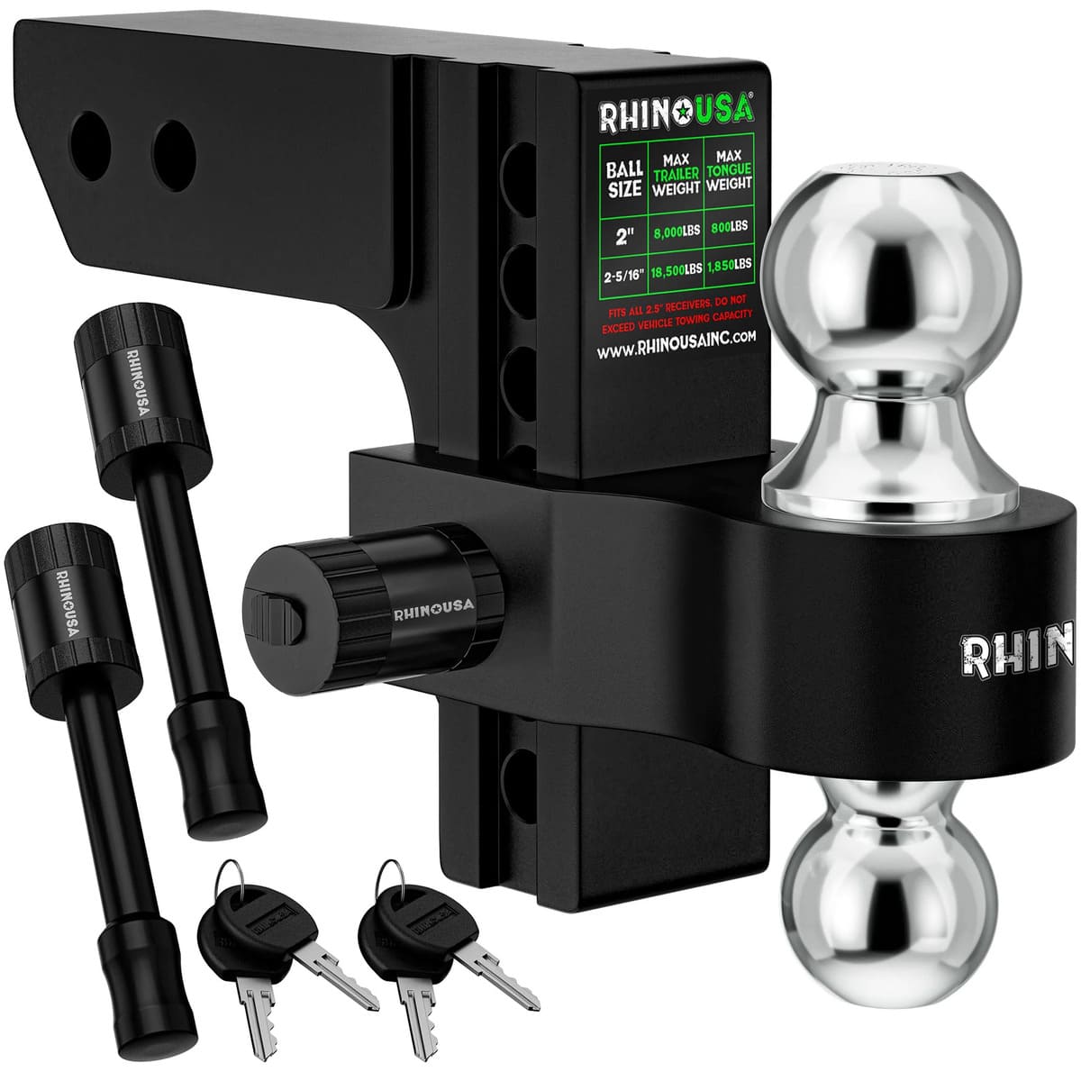 Rhino USA 2" Receivers Adjustable Drop Hitch