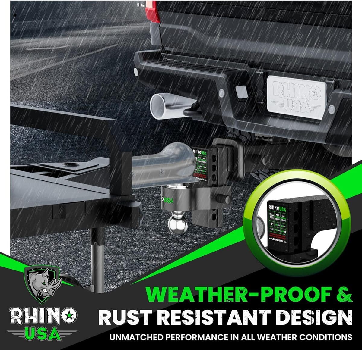 Rhino USA 2" Receivers Adjustable Drop Hitch