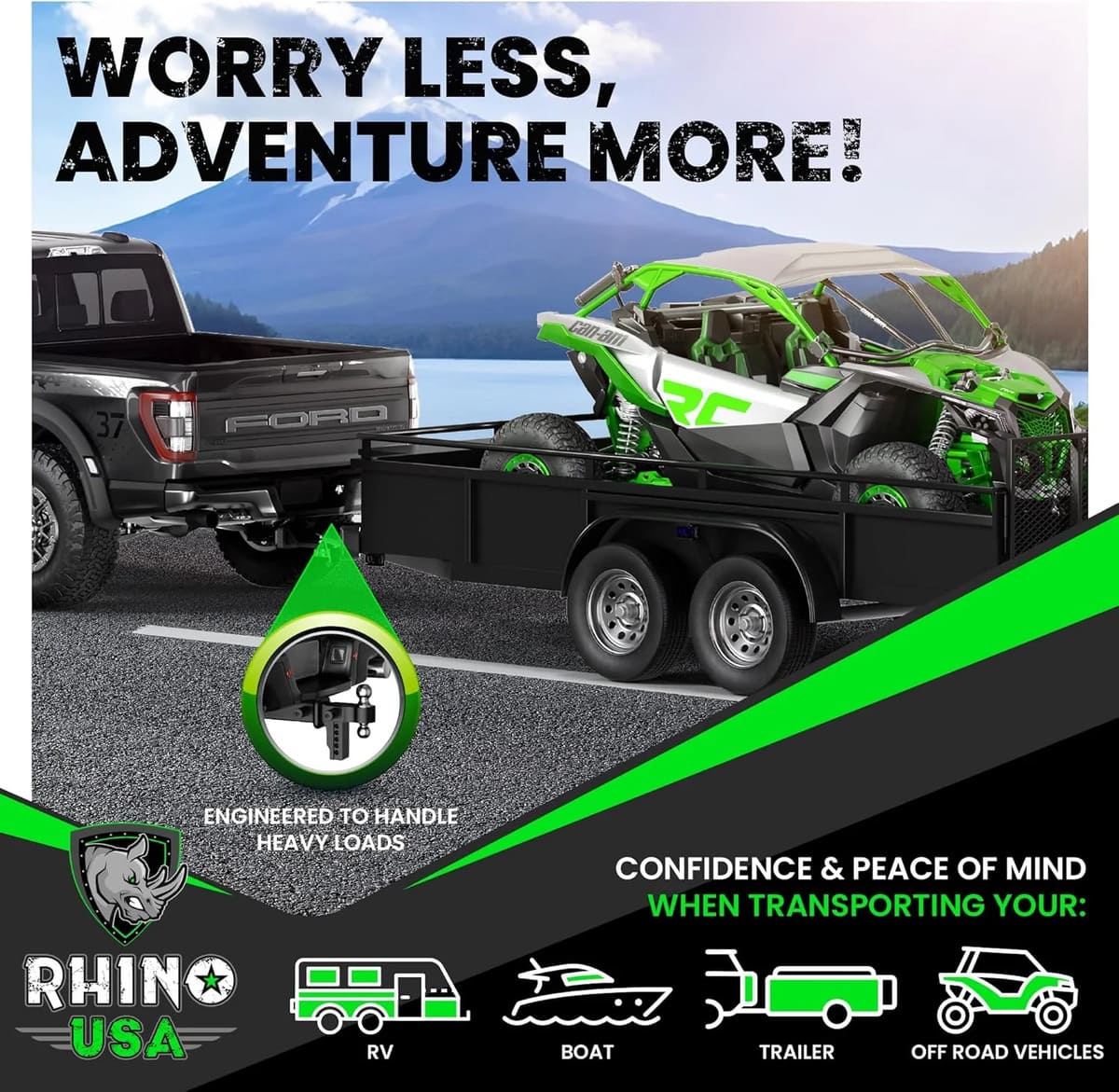 Rhino USA 2" Receivers Adjustable Drop Hitch