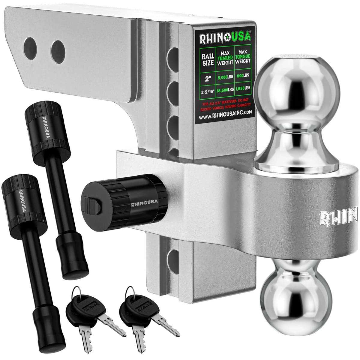 Rhino USA 2" Receivers Adjustable Drop Hitch