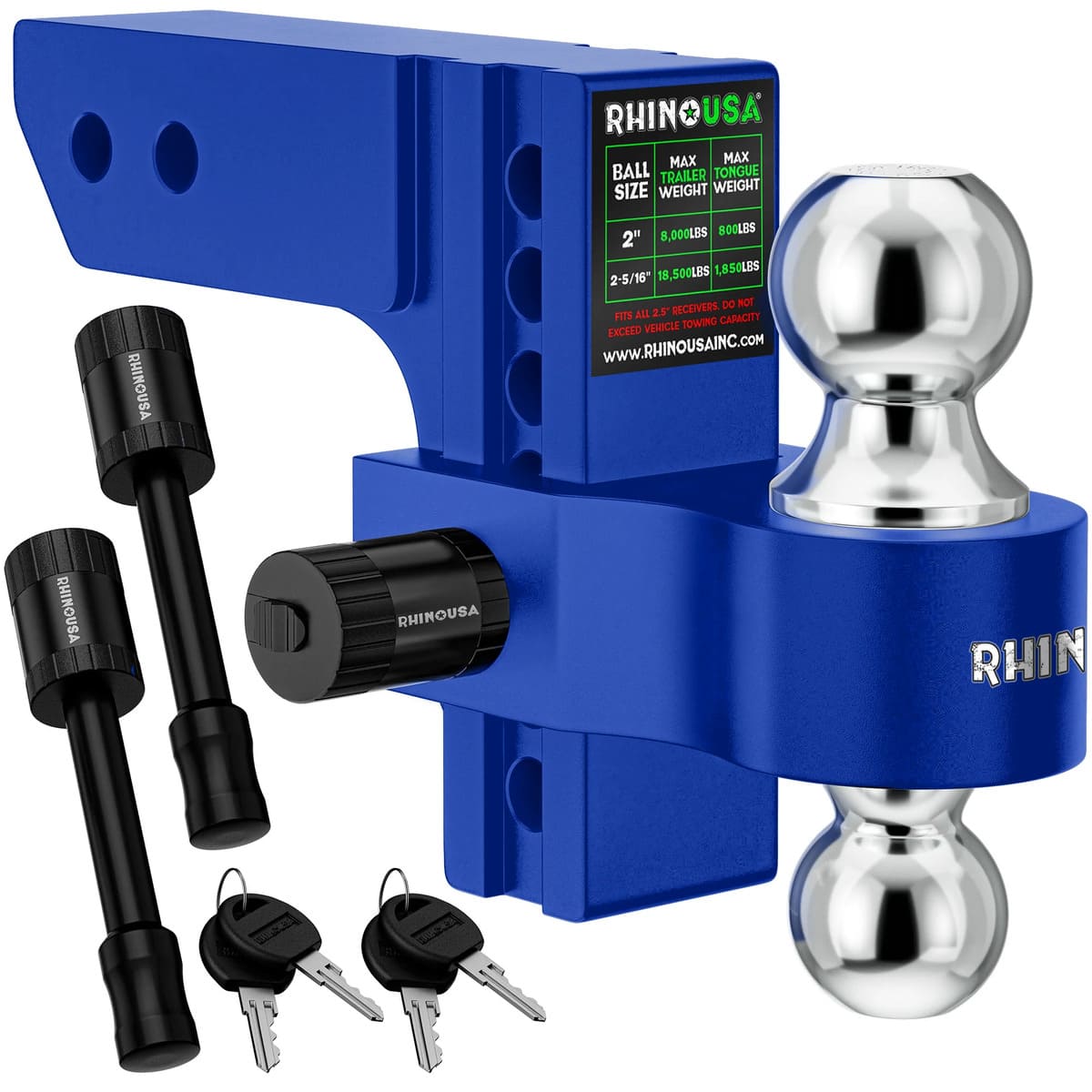Rhino USA 2" Receivers Adjustable Drop Hitch