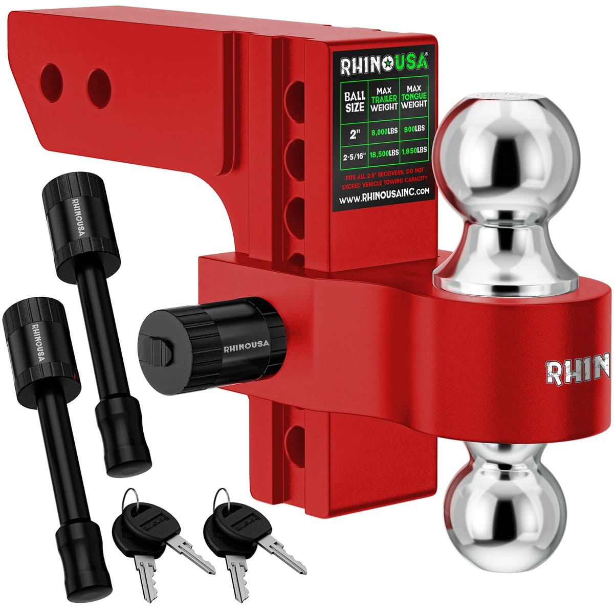 Rhino USA 2" Receivers Adjustable Drop Hitch
