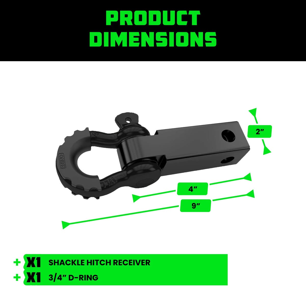 Rhino USA 2" Shackle Hitch Receiver