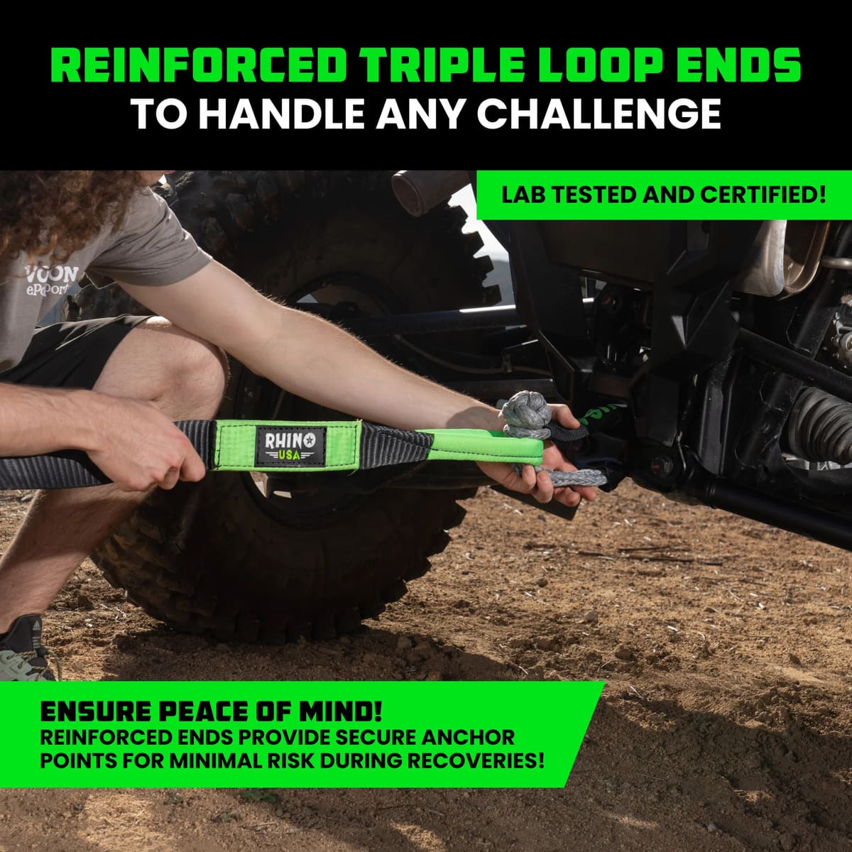 Rhino USA 2" x 20' Ultimate Recovery Tow Strap