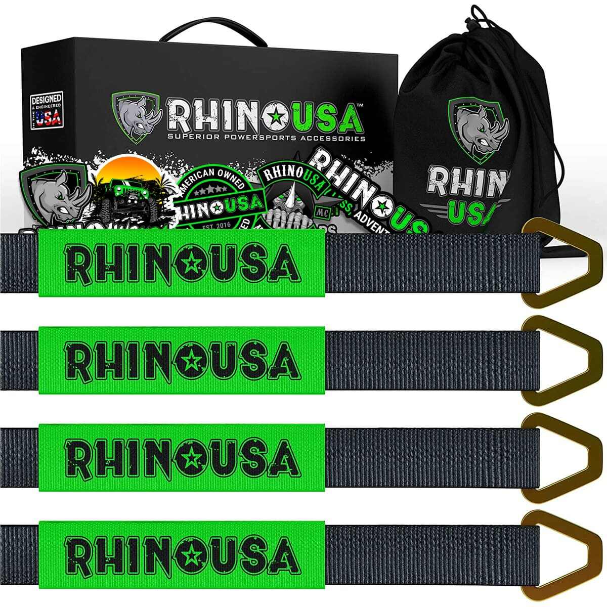 Rhino USA 2" x 38" Axle 4-Pack Tie-Down Straps