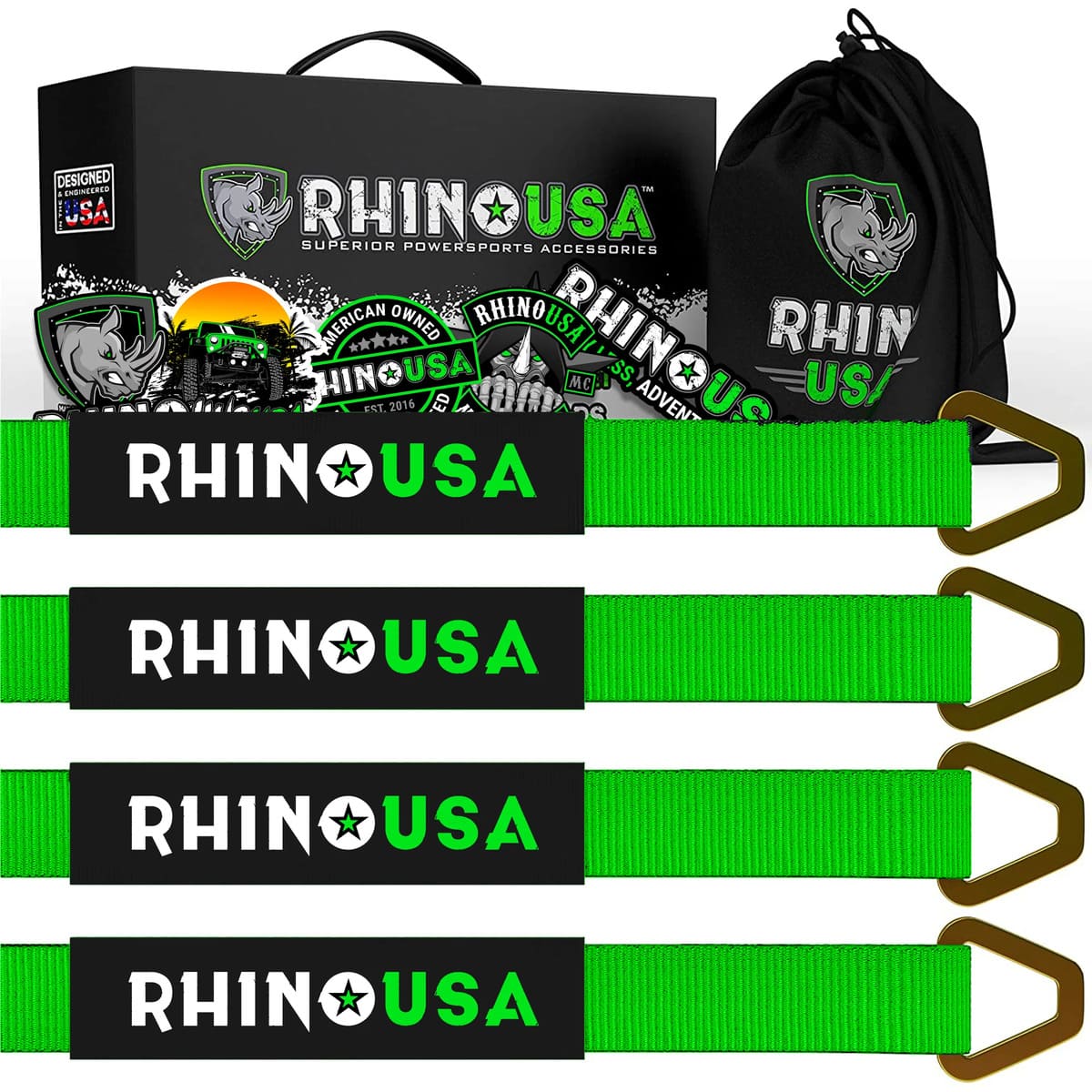Rhino USA 2" x 38" Axle 4-Pack Tie-Down Straps