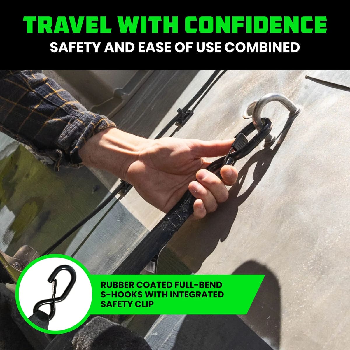 Rhino USA 2" x 43" Retractable Transom 2-Pack Tie-Down Straps