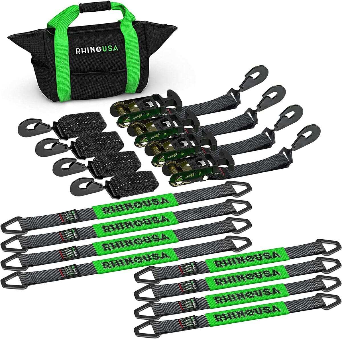 Rhino USA 2" x 8' Snap-Hooks Vehicle Tie-Down Kit