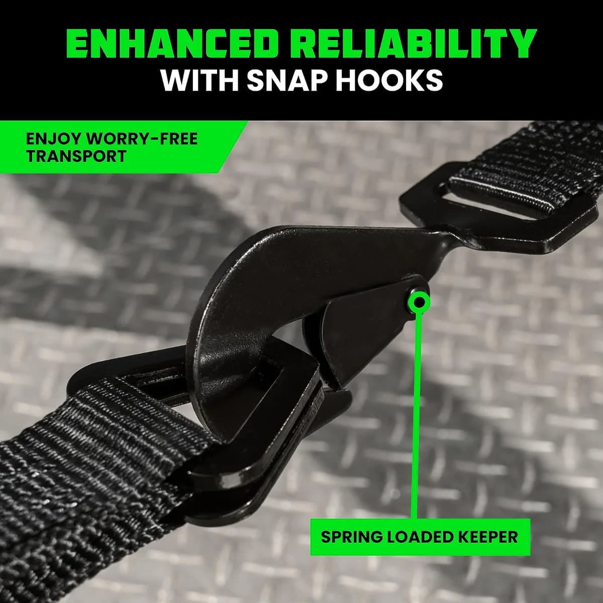 Rhino USA 2" x 8' Snap-Hooks Vehicle Tie-Down Kit