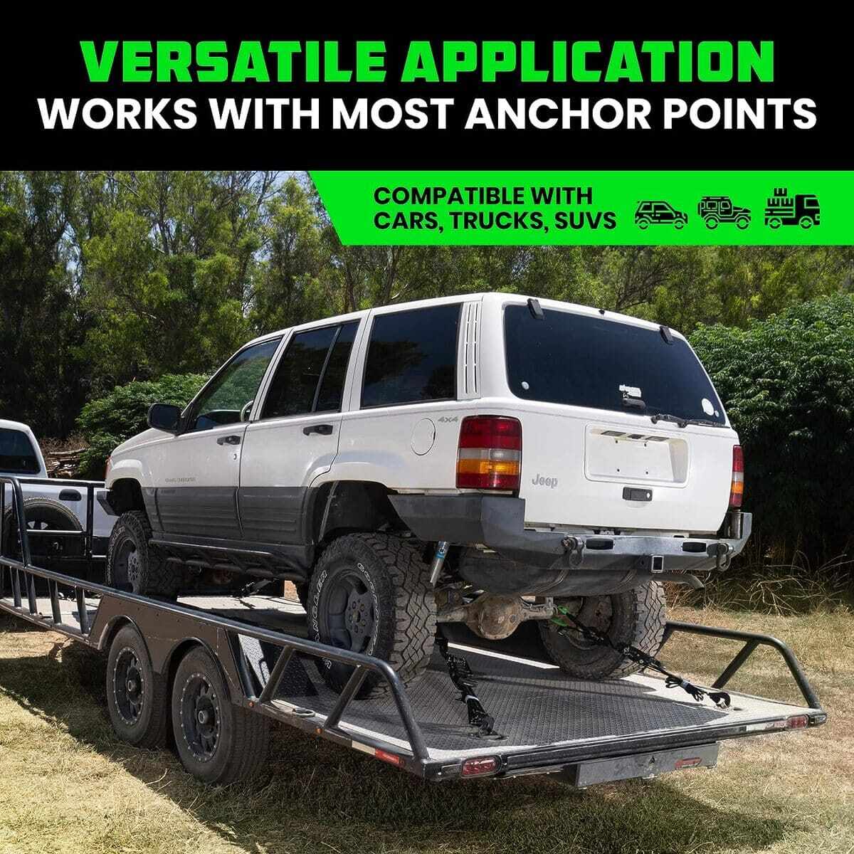 Rhino USA 2" x 8' Snap-Hooks Vehicle Tie-Down Kit