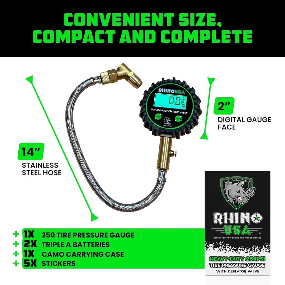 Rhino USA 250 PSI Digital Tire Gauge
