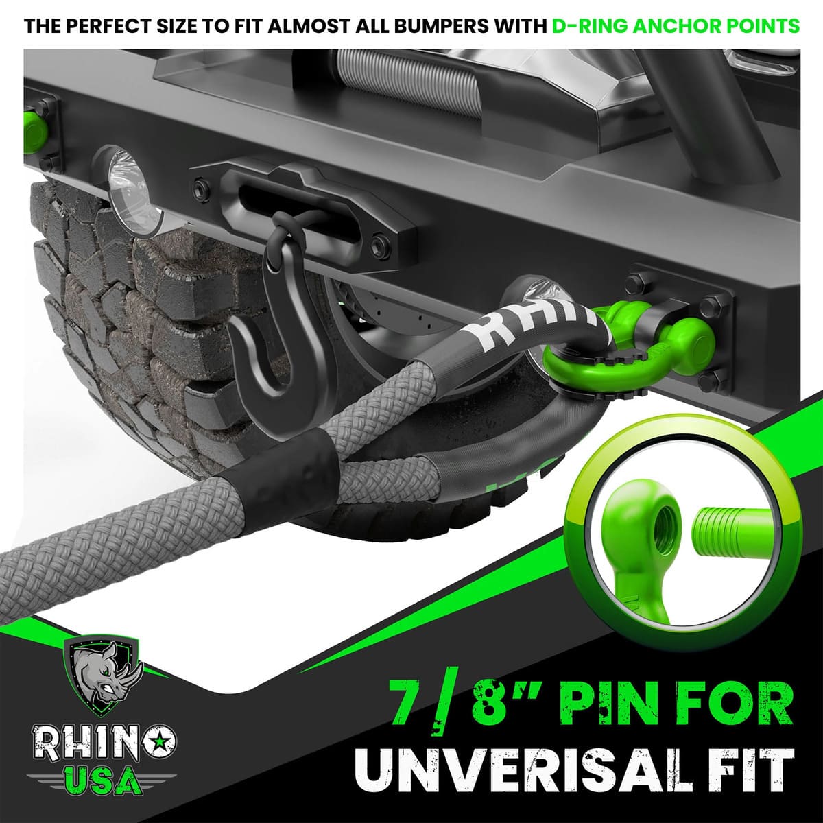 Rhino USA 3/4" D-Ring 2-Pack Shackle Set