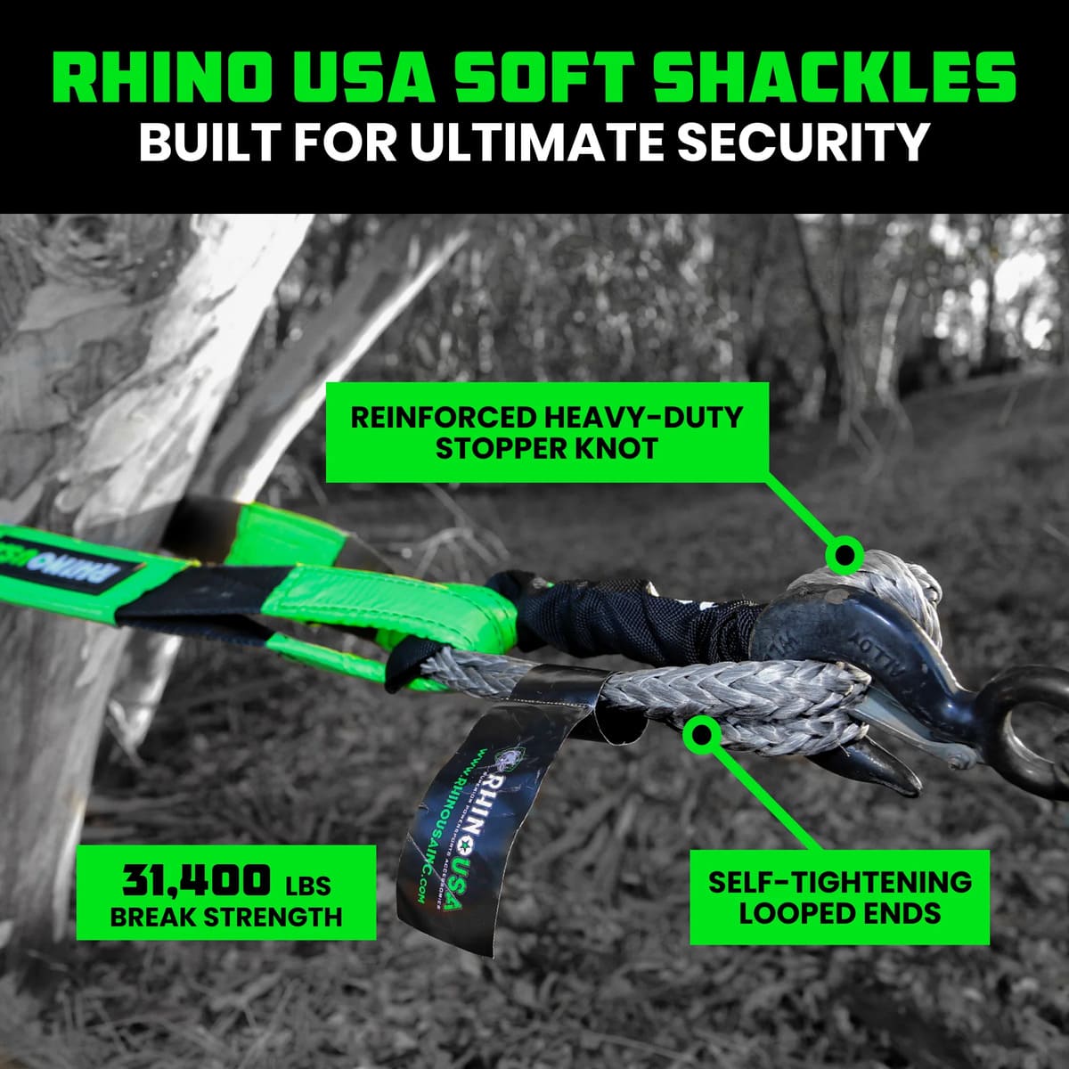 Rhino USA 3/8" Synthetic Soft Shackles