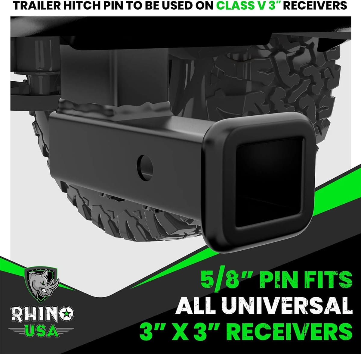 Rhino USA 3" Locking Trailer Hitch Pin