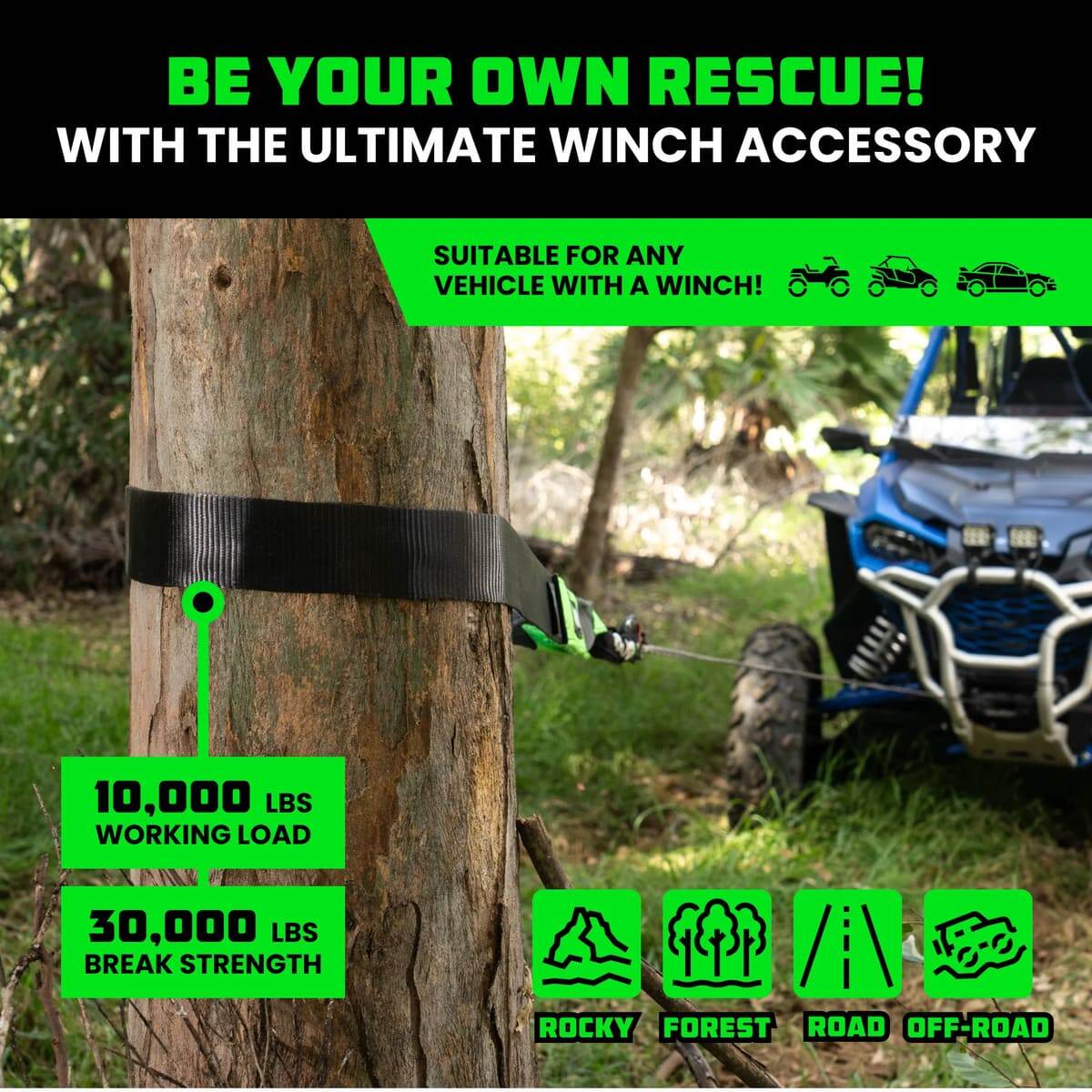 Rhino USA 3" x 8' Recovery Tree Saver Strap