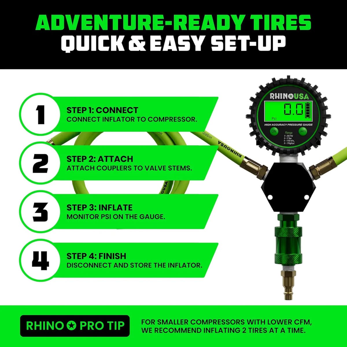 Rhino USA 4-Wheel Tire Inflation/Deflation System