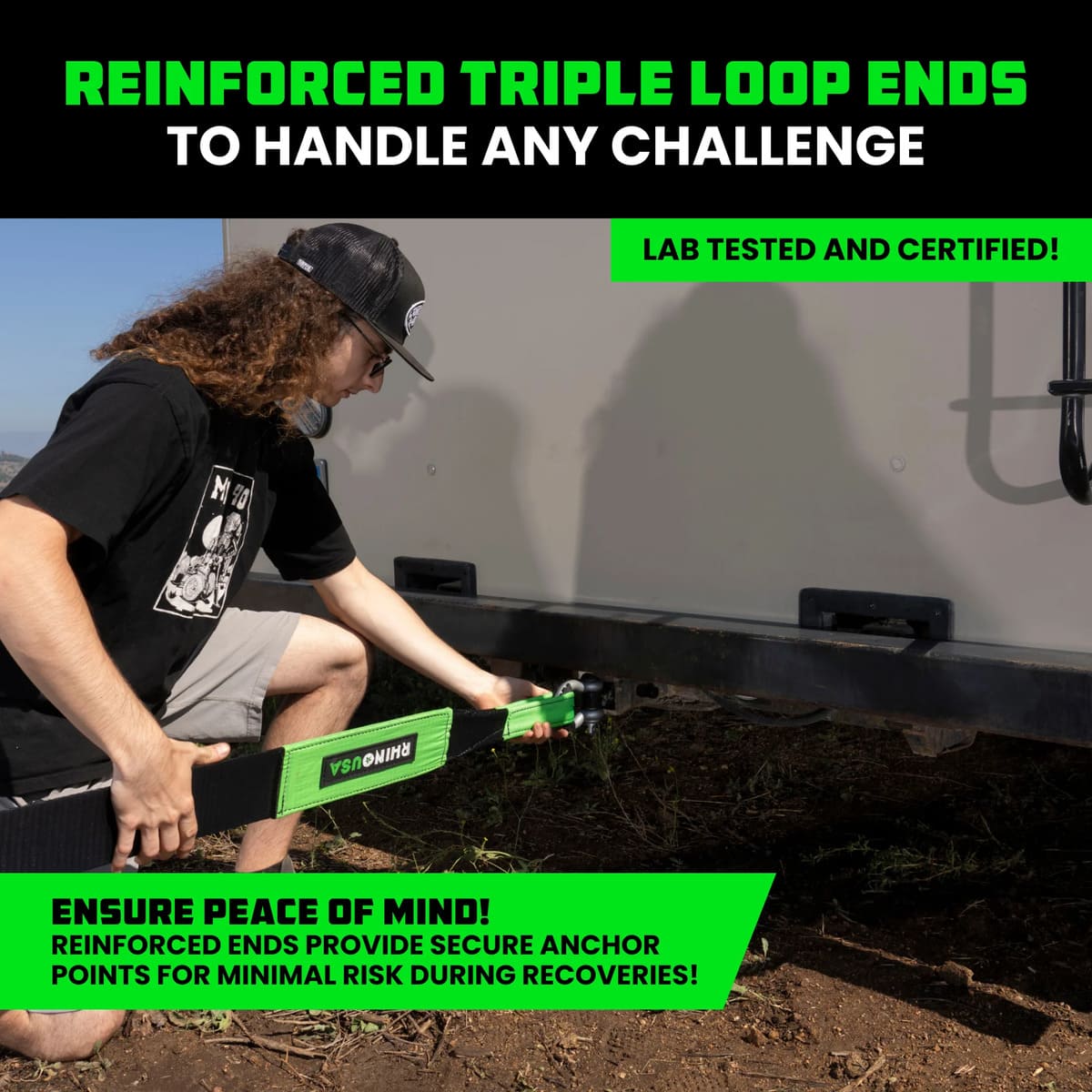 Rhino USA 4" x 30' Ultimate Recovery Tow Strap